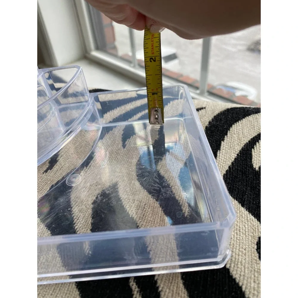 Clear plastic makeup storage organizer, 8.5 inches X 4.75 inches X 3 inches